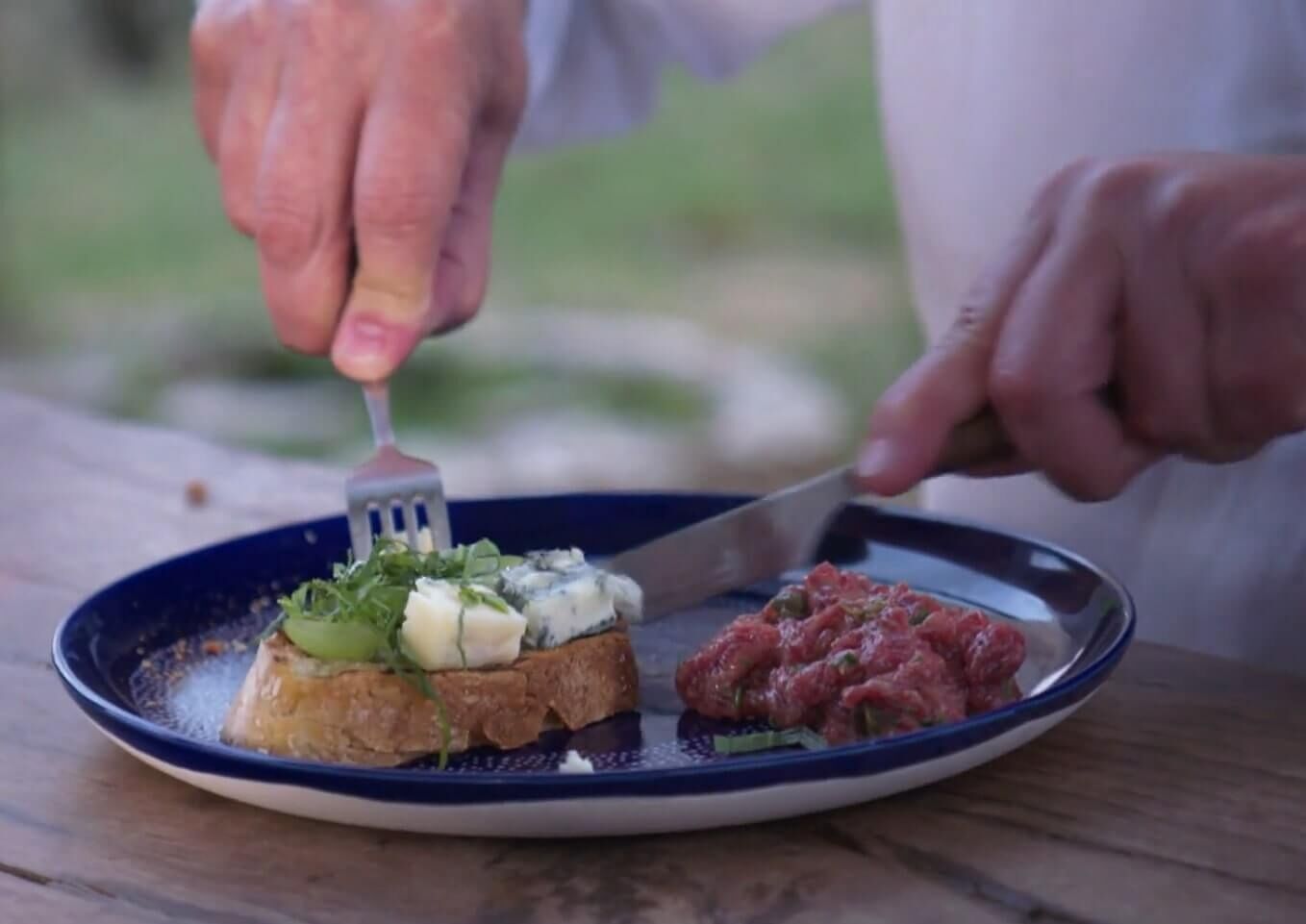 Smaakmakkers Italië - Tartaar van de bavette van het Chianina rund / bruschetta gorgonzola